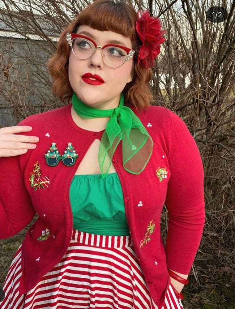 Feelin' Pine Tacky Christmas Glasses Brooch by Lipstick & Chrome - Quirks!