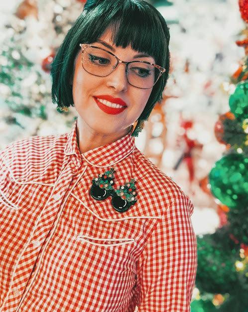 Feelin' Pine Tacky Christmas Glasses Brooch by Lipstick & Chrome - Quirks!