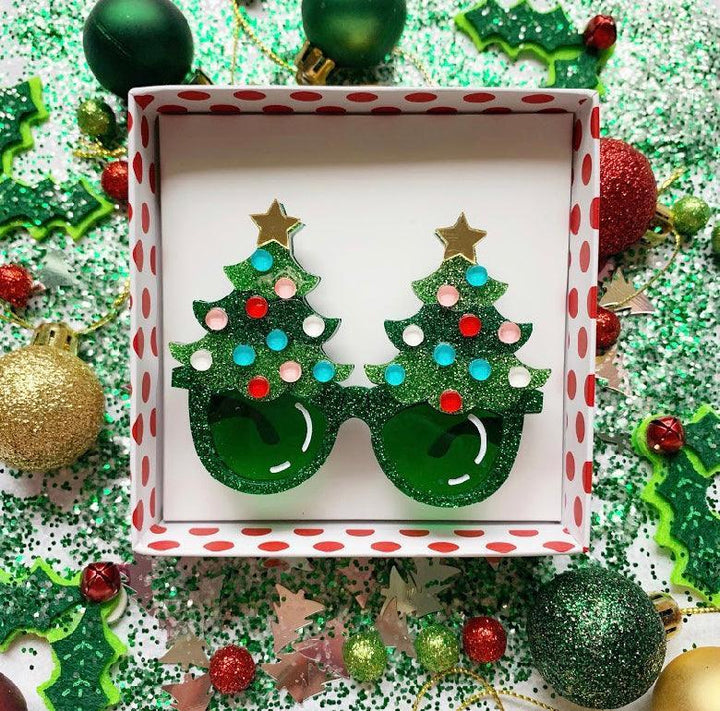 Feelin' Pine Tacky Christmas Glasses Brooch by Lipstick & Chrome - Quirks!