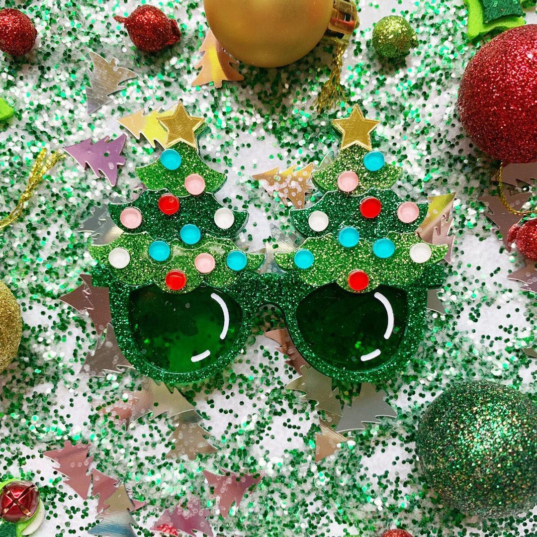 Feelin' Pine Tacky Christmas Glasses Brooch by Lipstick & Chrome - Quirks!