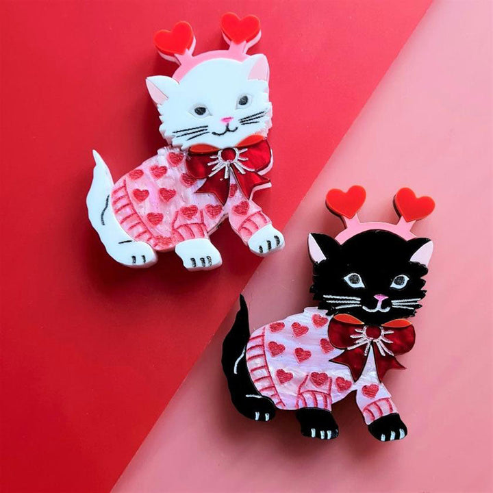 Feline Loved Up Brooch by Cherryloco Jewellery 2