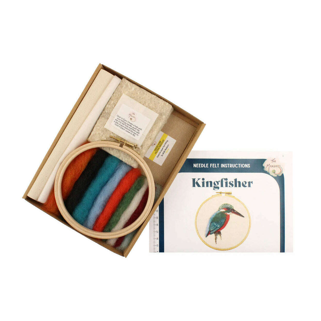 Felting Kit - Kingfisher 2D Kit. In Support of RSPB Charity