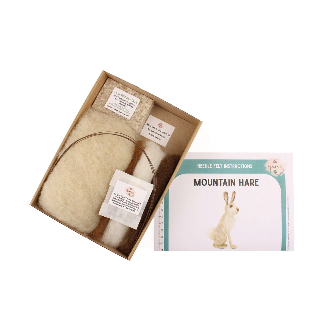 Felting Kit - Mountain Hare Needle Felt Kit