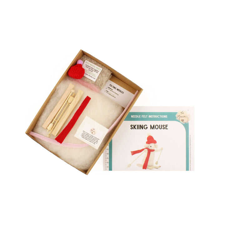 Felting Kit - Skiing Mouse Needle Felting Kit