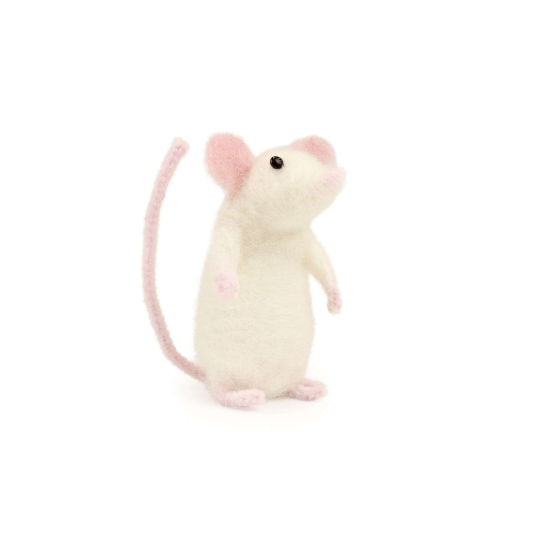 Felting Kit - White Mouse Needle Felt Kit