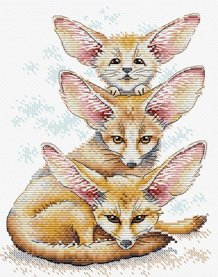 Fennec Fox Family SM-509 Counted Cross Stitch Kit