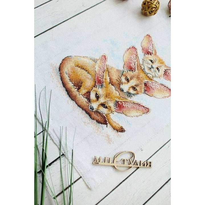 Fennec Fox Family SM-509 Counted Cross Stitch Kit