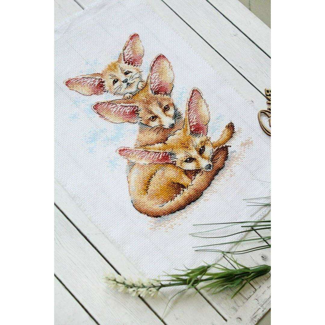 Fennec Fox Family SM-509 Counted Cross Stitch Kit