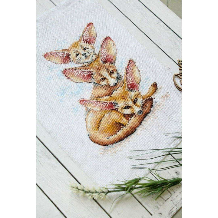 Fennec Fox Family SM-509 Counted Cross Stitch Kit