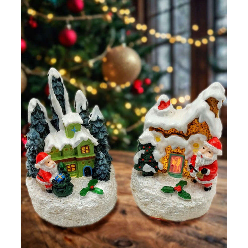 Festive House with Santa. Christmas Village Wizardi F07-N1-3-Y26A