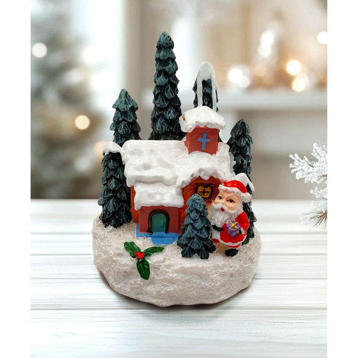 Festive House with Santa. Christmas Village Wizardi F07-N1-3-Y26C
