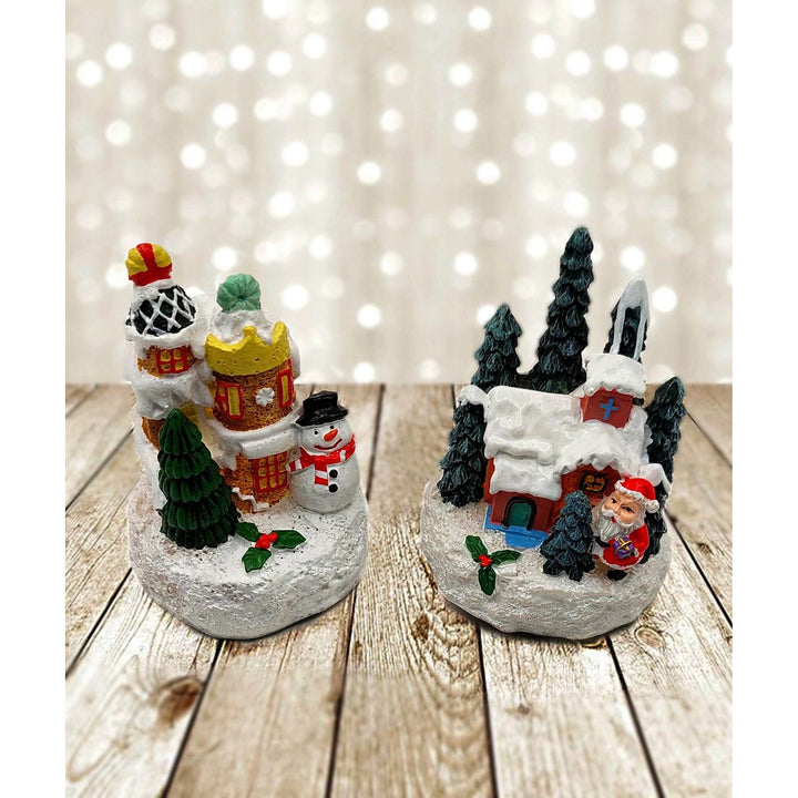 Festive House with Snowman. Christmas Village Wizardi F07-N1-3-Y26B
