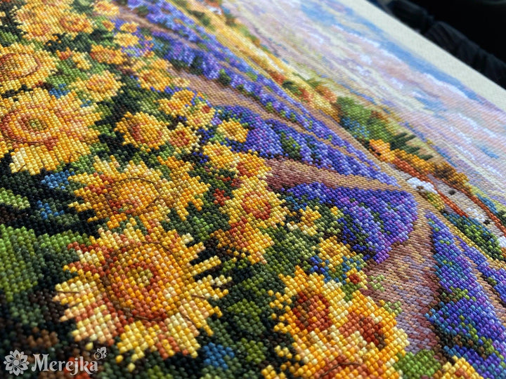 Fields of Lavender and Sun K-179 Counted Cross-Stitch Kit