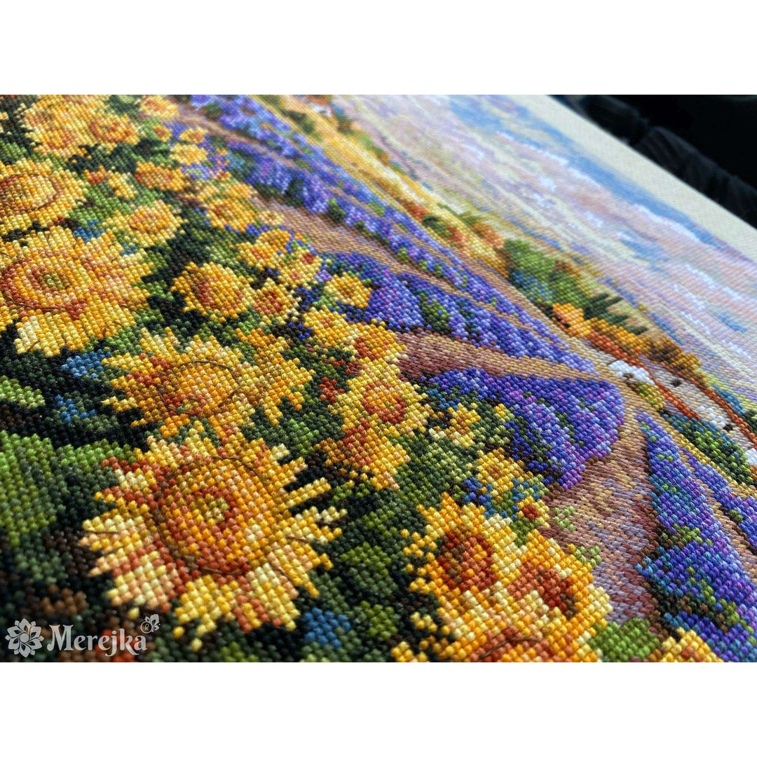 Fields of Lavender and Sun K-179 Counted Cross-Stitch Kit