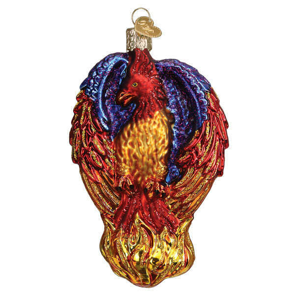 Old World Christmas Fiery Phoenix Blown Glass Ornament