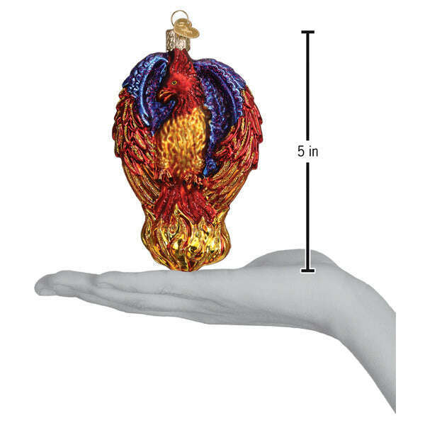 Old World Christmas Fiery Phoenix Blown Glass Ornament