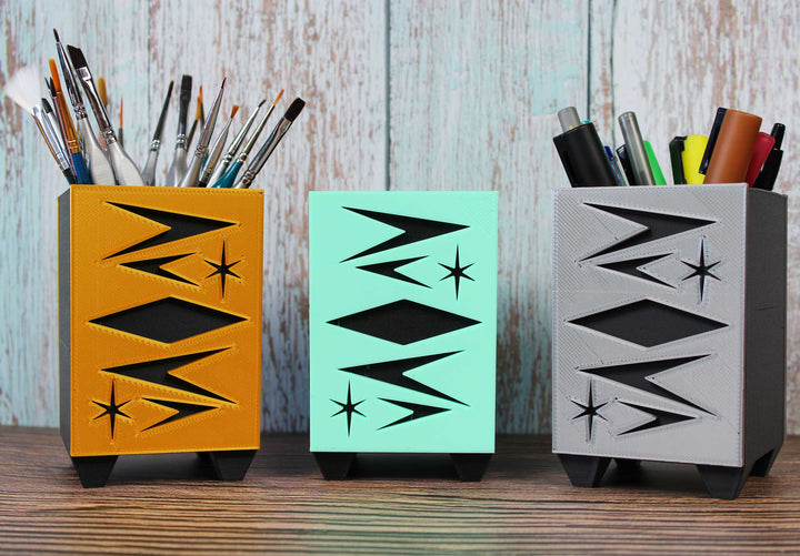 Midcentury Modern Box Pencil Organizer