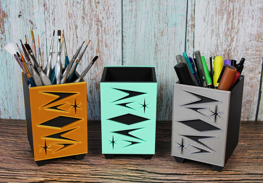 Midcentury Modern Box Pencil Organizer