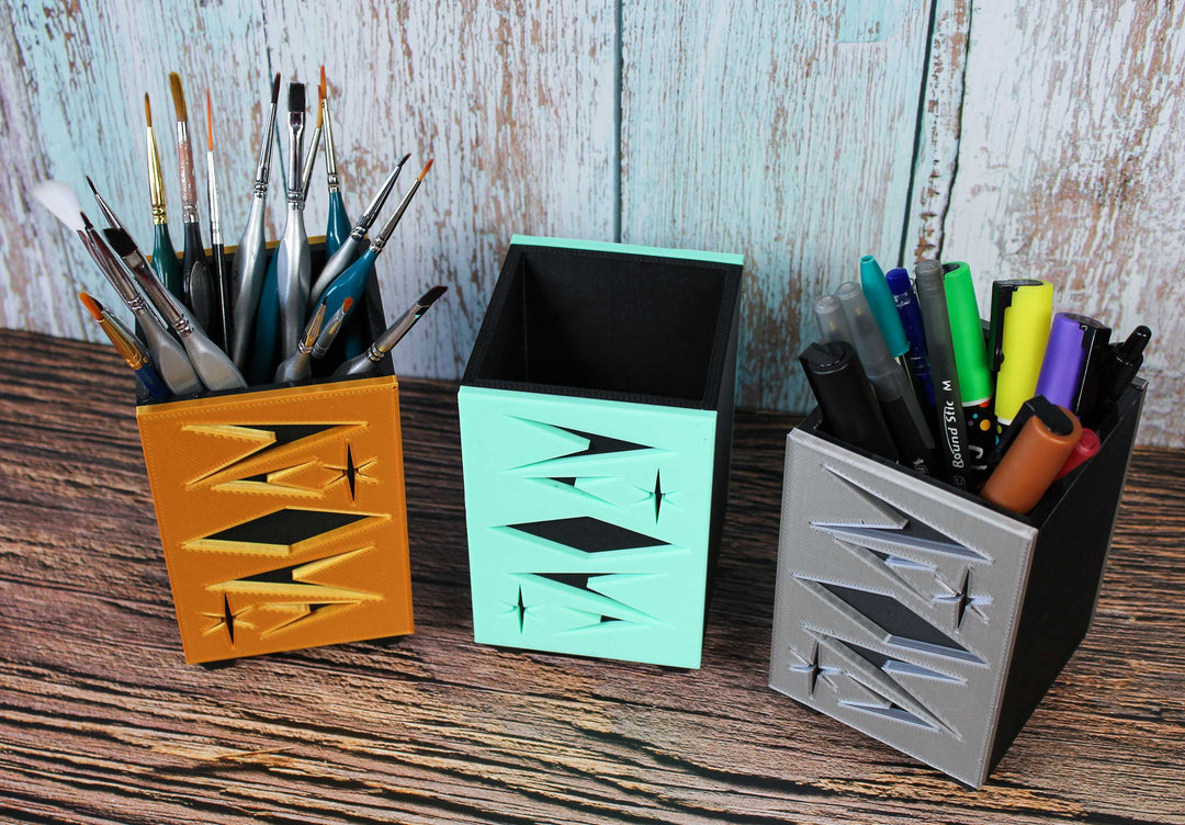 Midcentury Modern Box Pencil Organizer