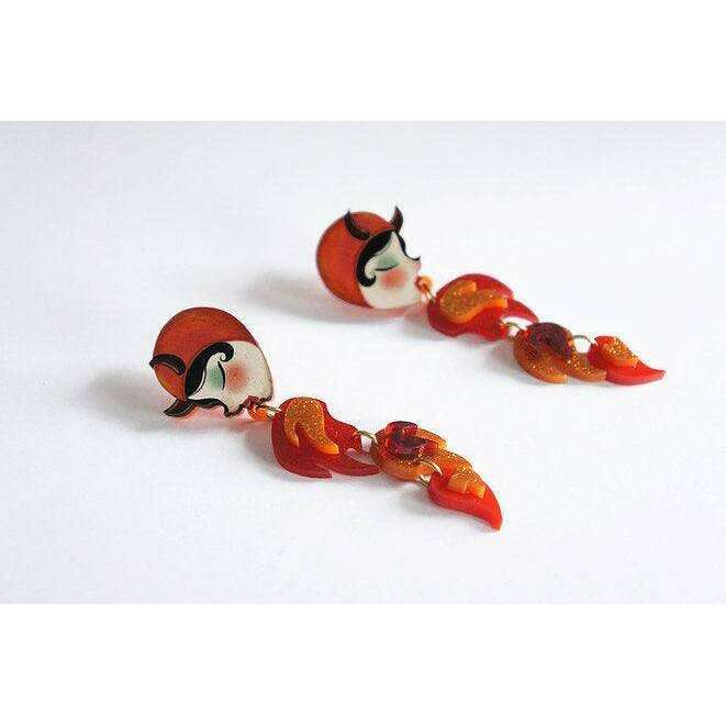 Fire Breather Earrings Halloween Earrings by Laliblue - Quirks!