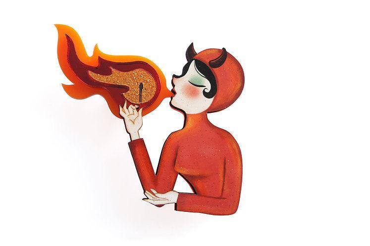 Fire Breather Halloween Brooch by Laliblue - Quirks!