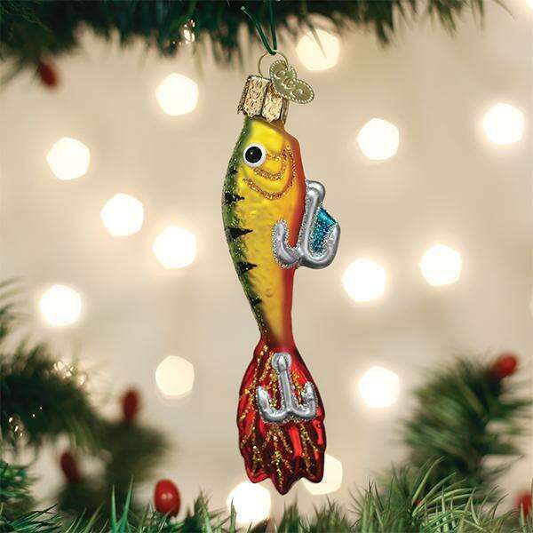 Old World Christmas Fishing Lure Blown Glass Ornament