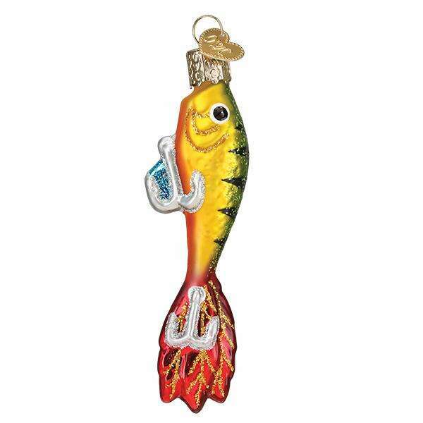 Old World Christmas Fishing Lure Blown Glass Ornament