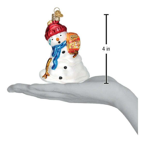 Old World Christmas Flamin' Hot Cheetos Snowman Blown Glass Ornament