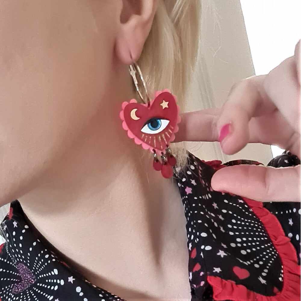 Flaming Heart Earrings by Cherryloco Jewellery 5