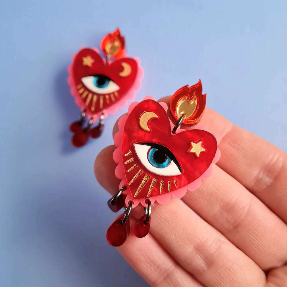 Flaming Heart Earrings by Cherryloco Jewellery 1