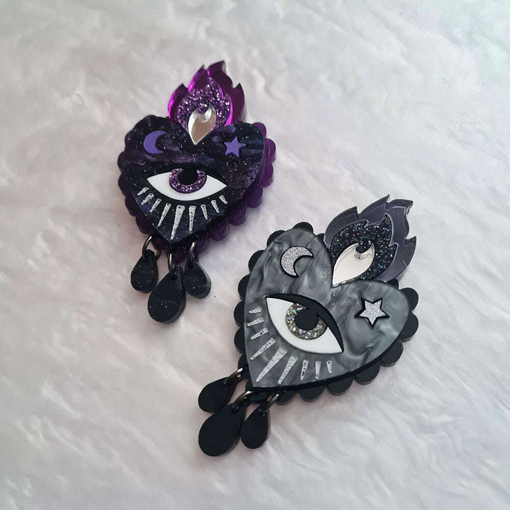 Flaming Heart Pin Brooch - Two Colours by Cherryloco Jewellery 7