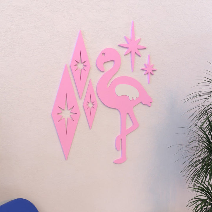 Atomic Flamingo Mid Century Modern Wall Decor