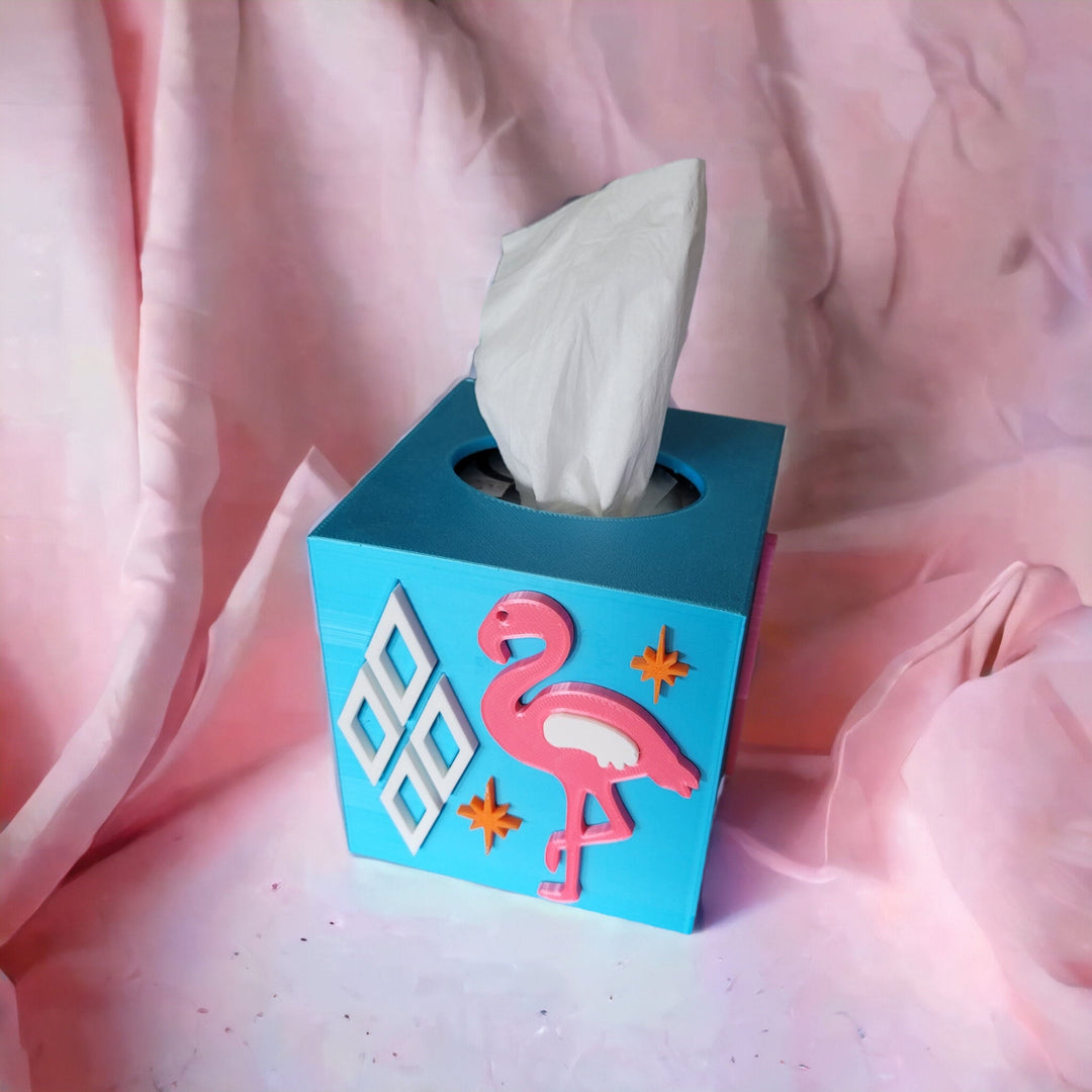 Atomic Flamingo Tissue Box Cover