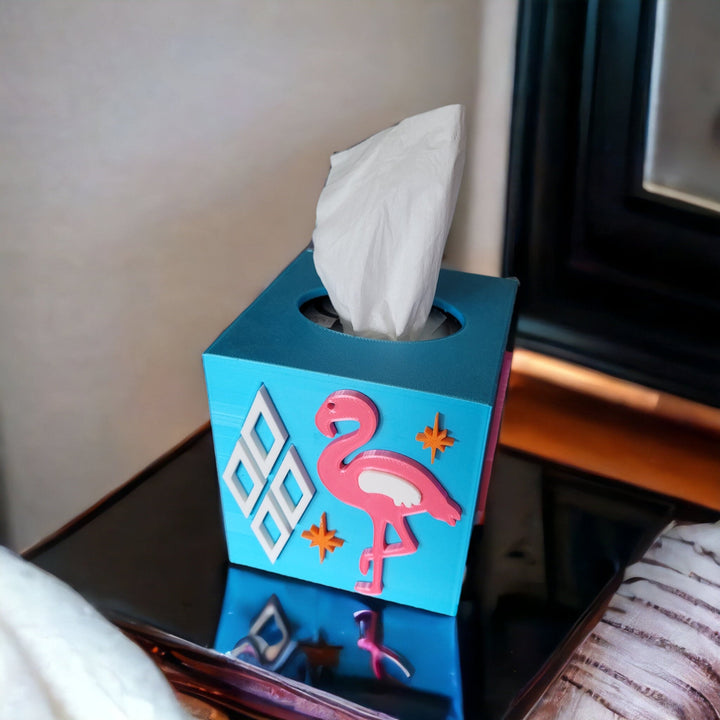 Atomic Flamingo Tissue Box Cover