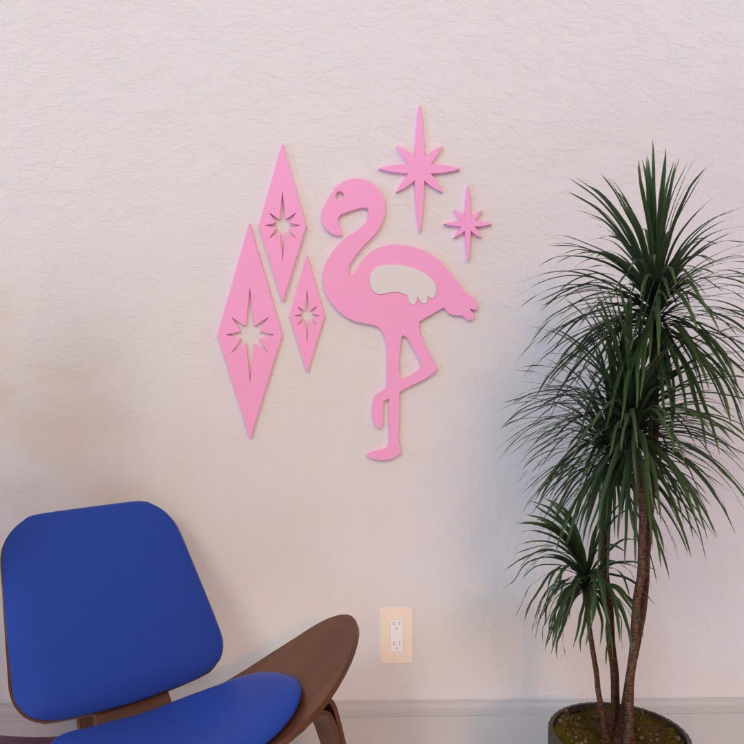 Atomic Flamingo Mid Century Modern Wall Decor