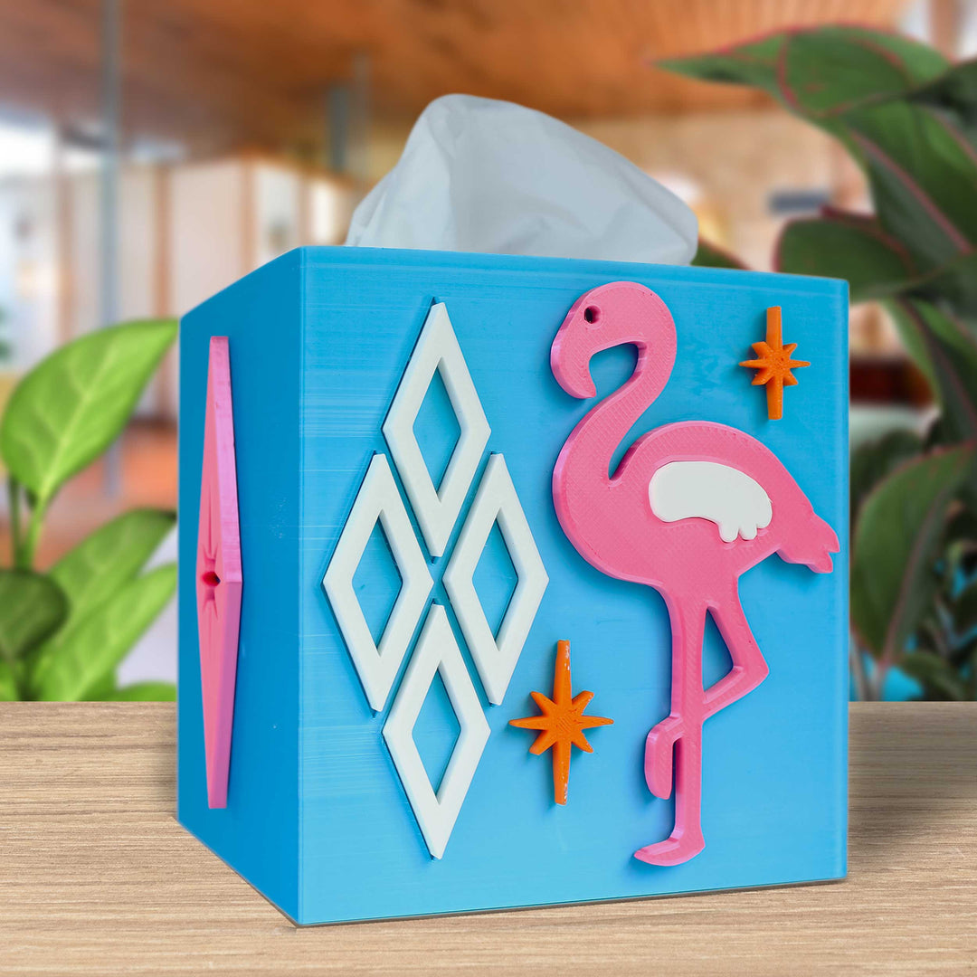 Atomic Flamingo Tissue Box Cover