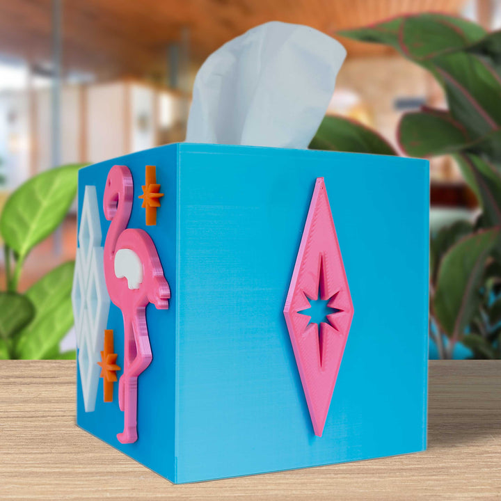 Atomic Flamingo Tissue Box Cover