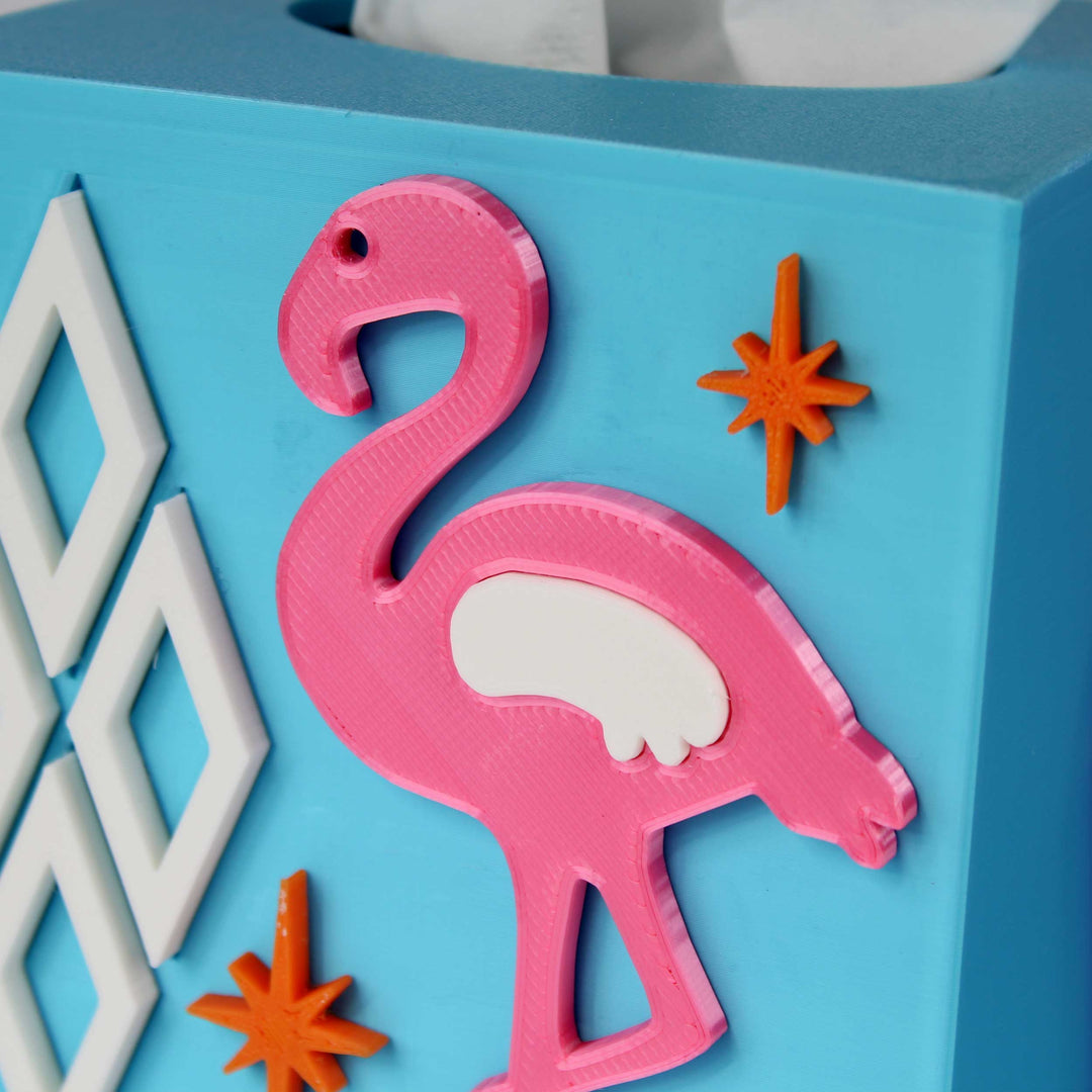 Atomic Flamingo Tissue Box Cover