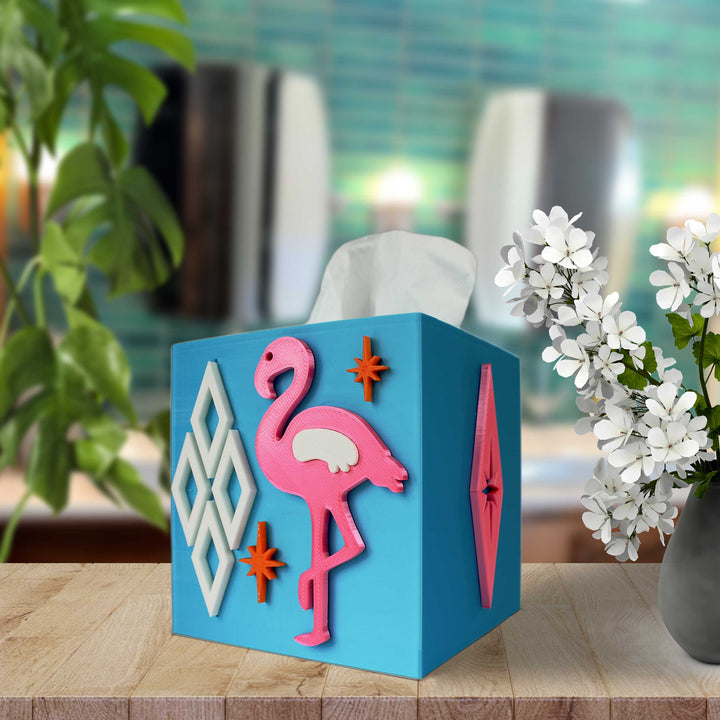 Atomic Flamingo Tissue Box Cover