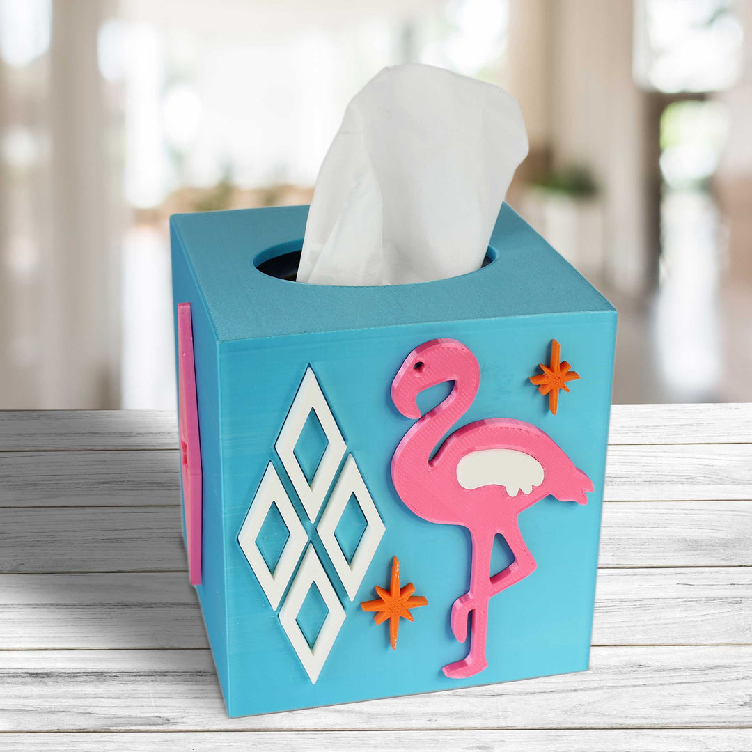 Atomic Flamingo Tissue Box Cover