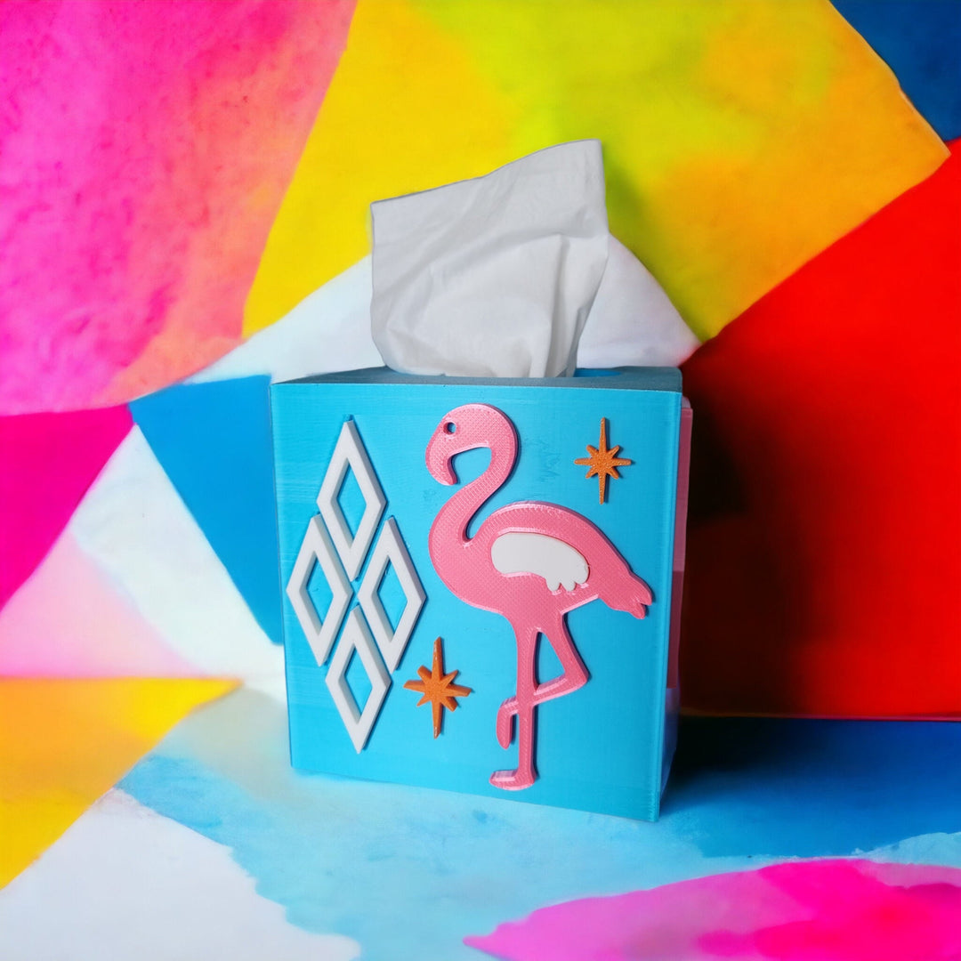 Atomic Flamingo Tissue Box Cover