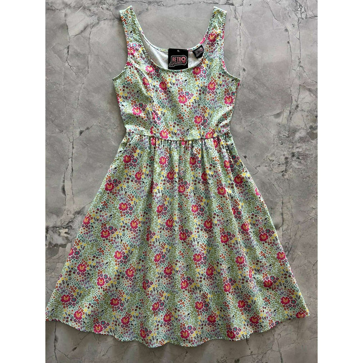 Floral Cats Fit & Flare Dress