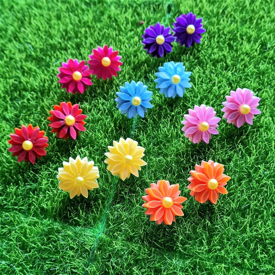 Floral Daisy Stud Earrings by Cherryloco Jewellery