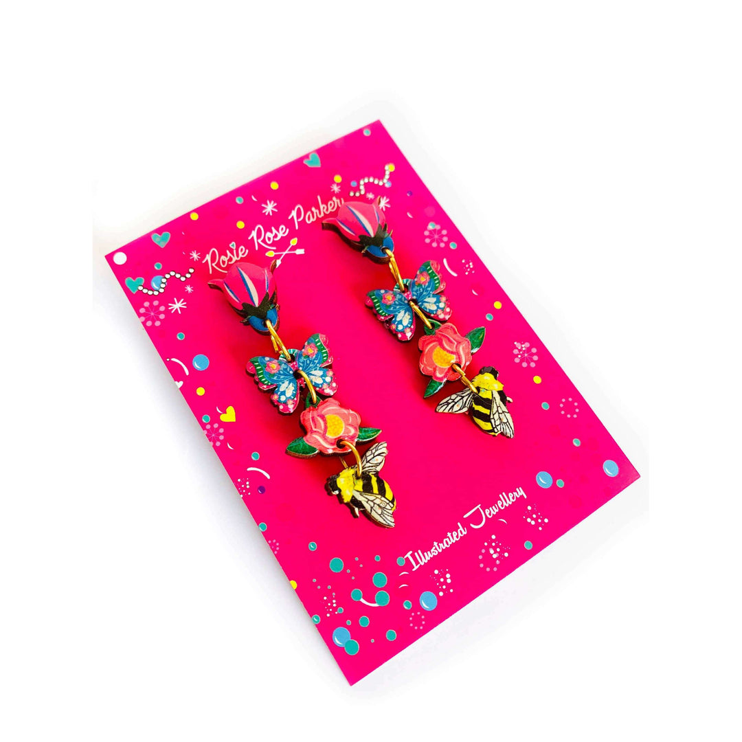 Floral Heaven Dangle Earrings by Rosie Rose Parker