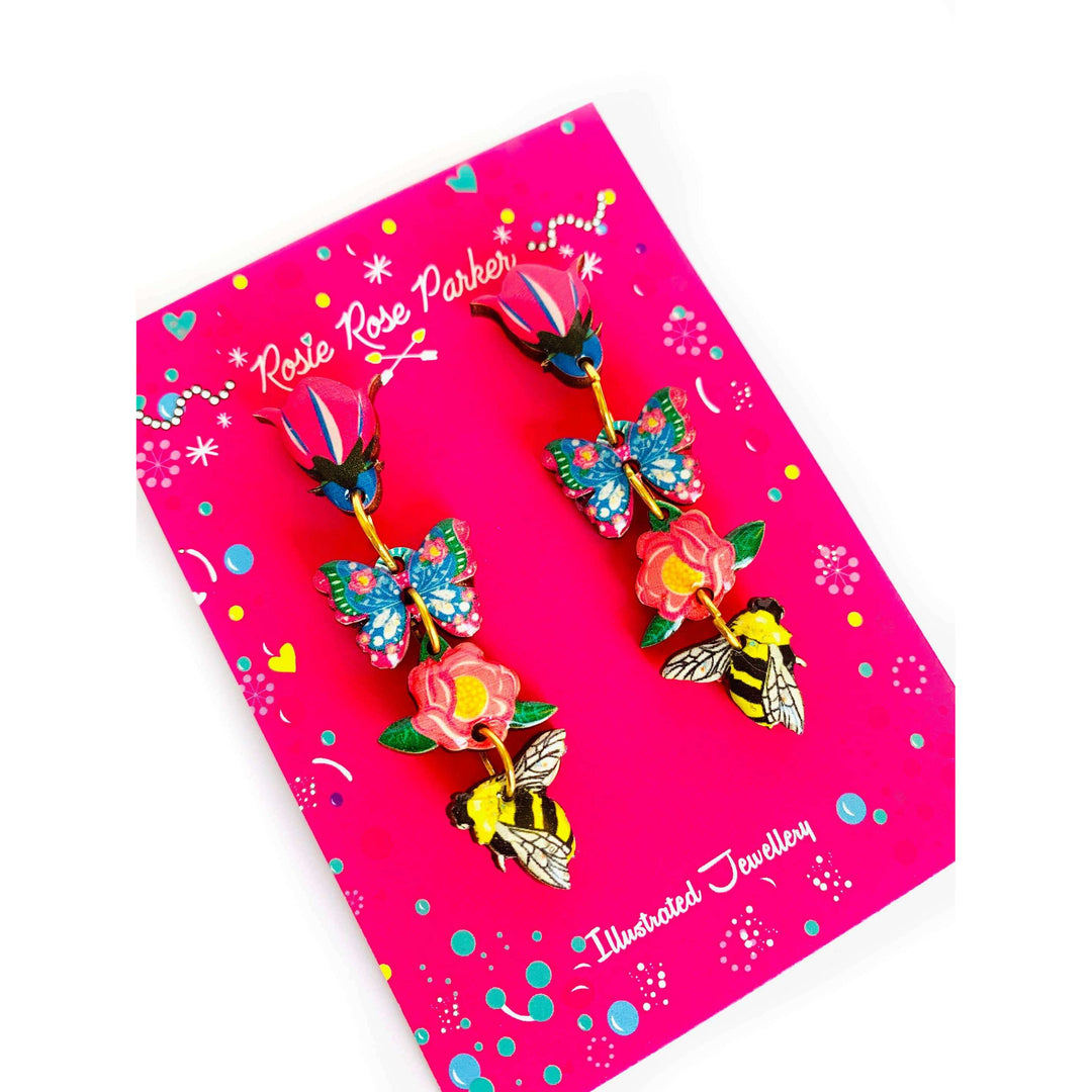 Floral Heaven Dangle Earrings by Rosie Rose Parker