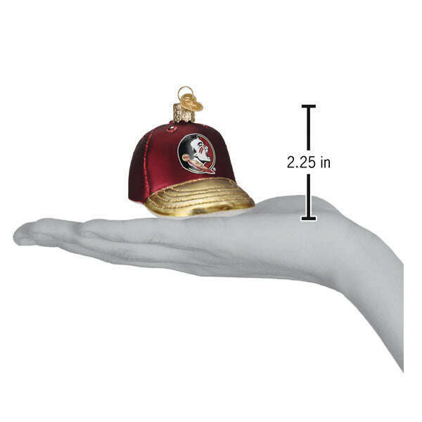 Old World Christmas Florida State Baseball Cap Blown Glass Ornament