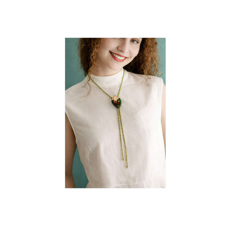 Flower and Ladybug Bolo Necklace – view 4