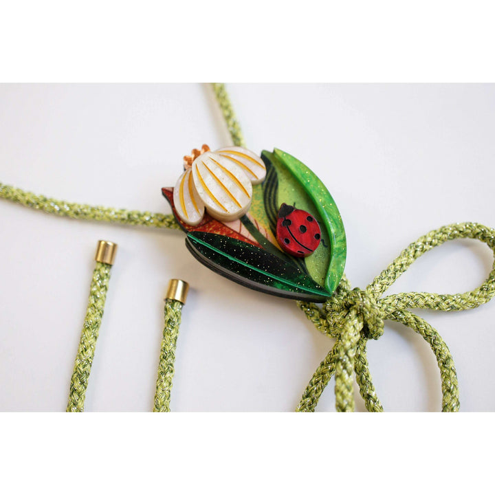 Flower and Ladybug Bolo Necklace – view 5