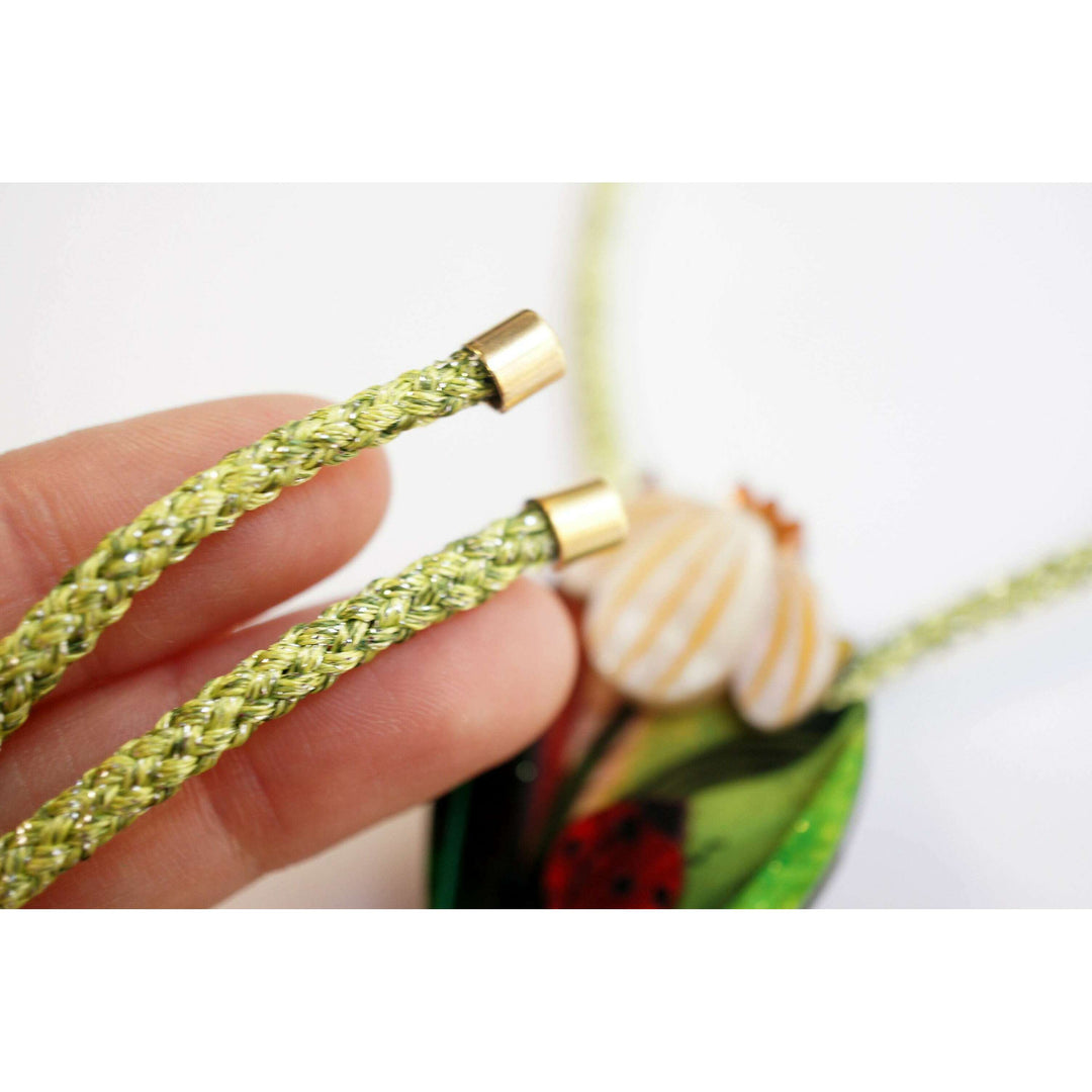Flower and Ladybug Bolo Necklace – view 7