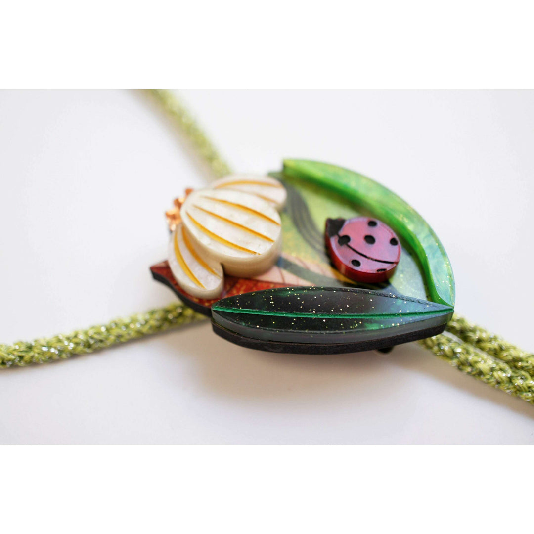 Flower and Ladybug Bolo Necklace – view 8